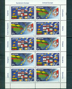 Литва, 2004, ЕС, совместный с Мальта, Эстония, лист